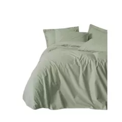 Lenjerie de pat Cotton Box Plain Sage Ranfors (2 persoane Euro)