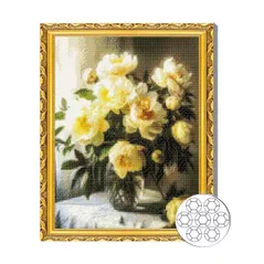 Картина по номерам Art Gallery GA87378 Mozaic cu diamante 40x50cm Bujori in razele soarelui