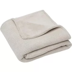 Lenjerie de pat pentru copii Jollein 517-511-65360 Paturica Basic Knit Nougat/Coral Fleece, 75x100cm