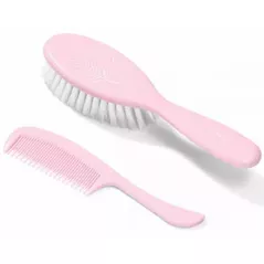 Набор для ухода за малышом BabyOno 0569/03 Pieptene si perie naturala p/u parul copiilor roz BO