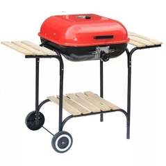 Мангал Activa Mastercook AM19524 pe carbuni Grill Wagon Red 40x40cm cu 2 mese