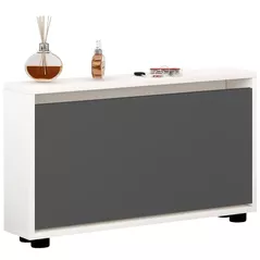 Raft pentru încălțăminte Mobildor-Lux Leo Slim 100x16x47H cm White/Anthracite