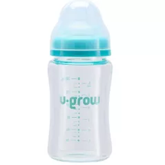 Поильник U-Grow UG0-05BS180 Biberon din sticlă, 180 ml, cu 2 tetine suplimentare