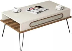 Журнальный столик Trendy Экол, кремовый 105x45x56 см