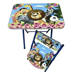 Set de mobilier pentru copii Richi MIJ (64798) Masa cu scaun Animale, 60x40cm
