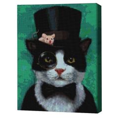 Tablou pe numere BrushMe DBS1207FC Mozaic cu diamante 40x50сm (fără cutie) Pisicuț gentleman, Lucia Heffernan