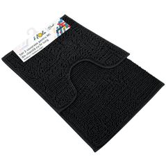Коврик для ванной Hydro S 0440206 Set 2 covorase pentru WC din chenila cu fir lung, negru, 50x40cm/50x80cm