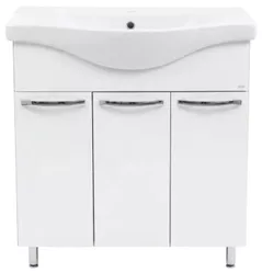 Dulap pentru lavoar Mashtab 11343 Agat cu 3 usi 80cm Alb-Sanoma