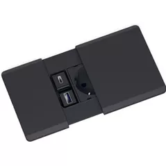 Розетка электрическая ASA Plastici 060.08F.00107 Versapad 1 socket F +1 USB 5V (A) + 1 USB 5V (C) Black