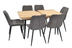 Set masă și scaune Evelin di Costacurta стол DT-433-4B + 6 стульев YTC-055B Dark grey