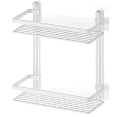 Raft de baie Teknotel ES067 Raft 2 niveluri 12x26x27cm, metal alb