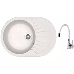 Мойка кухонная со смесителем Dr.Gans Berta 760 + SanDonna F 9995 alb