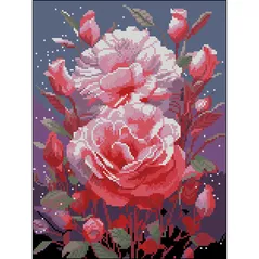Картина по номерам Strateg 58097 Pictura cu diamante 30x40cm, Trandafiri stralucitori