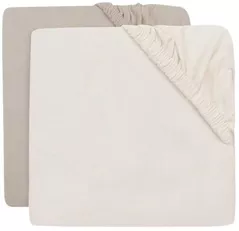 Детское постельное белье Jollein 2511-507-68155 Cearsaf cu elastic Jersey Oatmeal/Sand, 120x60cm, 2buc