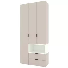 Dulap Nex Home A002R cu usi batante, 1000x420x2300mm, Cashmere/White Snow