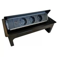 Розетка электрическая ASA Plastici 060.31F.00509 Versanet 3 sockets F + 1 USB 5V (A+C) Matt black