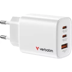 Зарядное устройство сетевое Verbatim VER_32353 Essentials GaN Charger 65W, 3 Ports, White