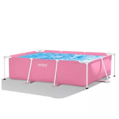 Бассейн каркасный Intex 28266 RECTANGULAR FRAME 220х150х60сm, 1622L, cadru metalic, roz