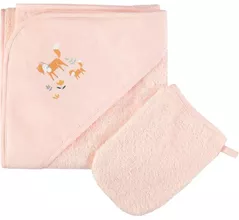 Accesoriu pentru baie Premaman PBRDWX-ROC-UNQ Prosop de baie cu gluga si manusa Enchanted Forest