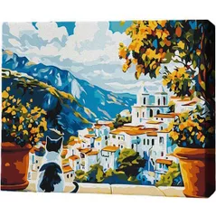 Картина по номерам BrushMe MG0020FC 40х50cm (fără cutie) Dimineață liniștită în munți