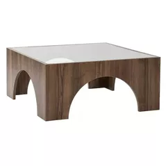 Măsuţă cafea Trendy Seine, Transparent, Nuc