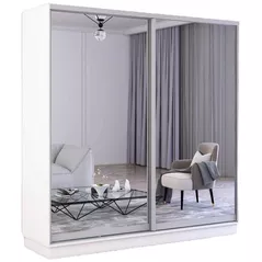 Шкаф Mobildor-Lux Fox uși glisante din oglinzi (210x60x240H cm) Alb