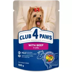 Hrană pentru animale de companie CLUB 4 PAWS 24392450 Plic caini in jeleu vita 24x100g