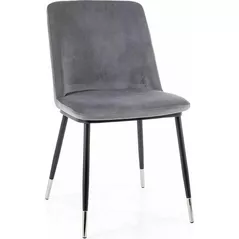 Scaun Signal Jill velvet czarny/chrom stel. bl.14 szary