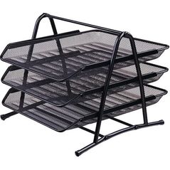 Лоток для документов miscellaneous LL209014 Set 3 tavite suprapozabile Luromax, metal, negru