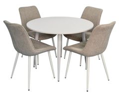 Set masă și scaune Evelin di Costacurta стол DT-402-5Wh + 4 стула YTC-055Wh Light grey