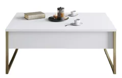 Журнальный столик Trendy Lux, alb, auriu 90x40x60cm
