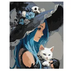 Картина по номерам Ideyka (KHO8688) Girl with a White Cat, 40х50