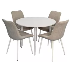 Set masă și scaune Evelin di Costacurta стол DT-402-5Wh + 4 стула YTC-055Wh Light grey