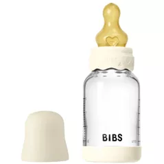 Поильник BIBS 50192216 Biberon din sticla anticolici Boheme Ivory cu tetina din latex 0+ luni, 120ml