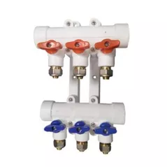 Accesoriu sisteme de încălzire MPN 20522 Colector PPR cu robineti la 3 cai, alb (MP-8505)