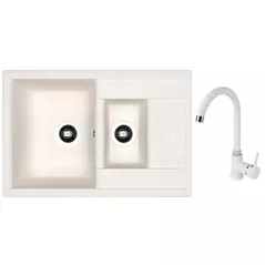 Мойка кухонная со смесителем Dr.Gans Astra 760K + SanDonna F 7073 alb