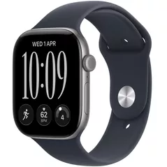 Смарт часы Apple Watch Series 12 GPS 46mm Space Grey Aluminium Case with Navy Blue Sport Band M/L MJEJ4
