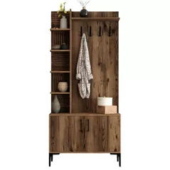 Mobilă pentru antreu Trendy Viyana D, Nuc, 90x200x35cm (GTR001343)