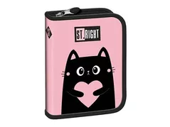 Школьный пенал St.RIGHT 57818 Penar 1zip, 20.5x14x3.5cm, Purrfect Love, textil