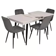 Set masă și scaune Evelin di Costacurta стол DT-431-1R B + 4 стула YTC-080B Dark grey