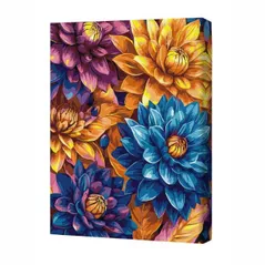 Картина по номерам Ideyka KHO3305 30x40cm Eco, Dalii aprinse cu vopsele metalic extra