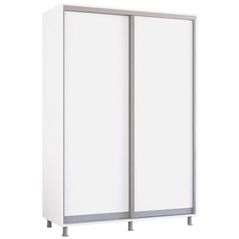 Dulap Mobildor-Lux Aron-S uși glisante din PAL (150x60x200H cm) Alb Brilliant