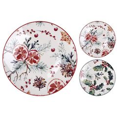 Farfurie Promstore 45949 Farfurie de desert 19cm, Fructe si pomusoare, porțelan