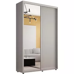 Шкаф Mobildor-Lux Compact uși glisante Oglindă + PAL (140x45x200H cm) Grey