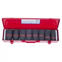 Set de tubulare, bite, duze King Tony 6410SP Set chei tubulare cu 6 puncte de 3/4" cu accesorii, inch, 8 buc.