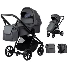 Сărucior pentru copii Tutis 2in1 MIO PLUS Leather 2/1 Dark Grey 021 (1232021)