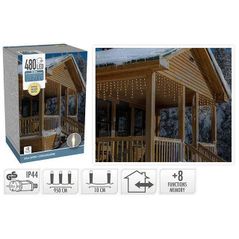 Гирлянда Promstore 49313 Огни новогодние Сосульки 480LED 9.5m, э/тепло-бел, 8реж