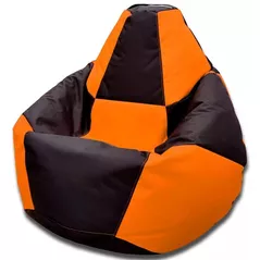 Fotoliu BeanBag BeanBag BM5973, Груша Шахматы из Оксфорда 600D, XXL, черный с оранжевым