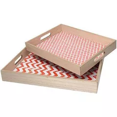 Поднос/столик кухонный Tognana 48903 Набор подносов 2шт, 40x30cm, 36x26cm, дерево