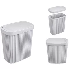 Урна для мусора Бытпласт 56896 Econova Velvet 1.9l, 16x10x17.2cm, gri deschis